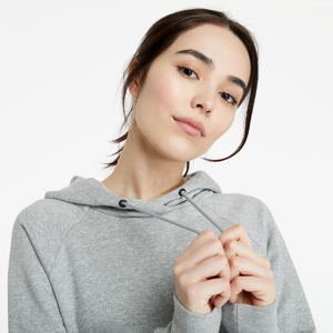 Nike Sportswear Essential Pullover Fleece Hoodie Dk Grey Heather/ White